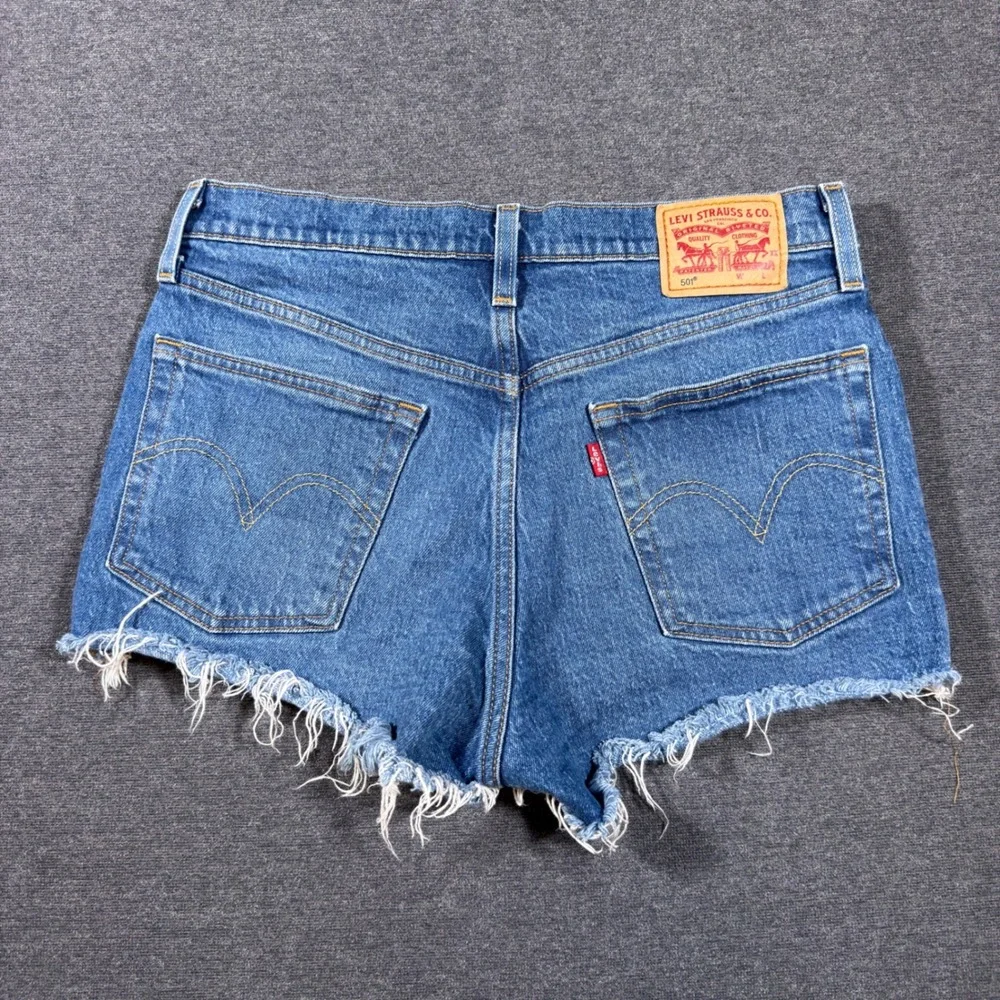 Levi's Blue Distressed Denim Jean Shorts
